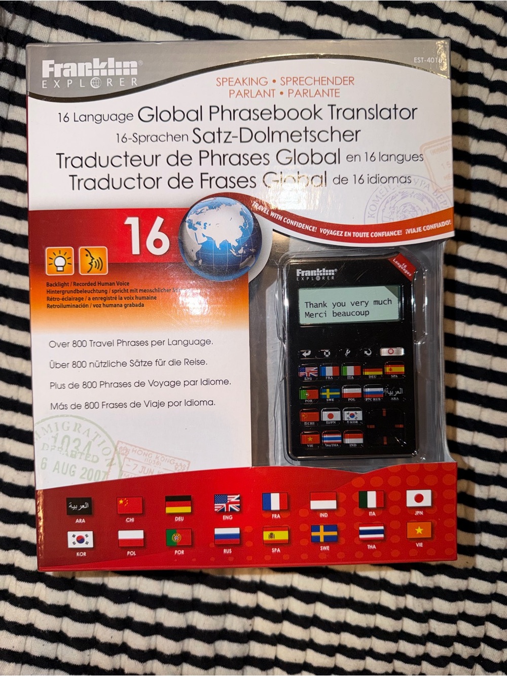 Franklin Explorer 16-Language Global Phrasebook Translator - Red/White/Black NWT